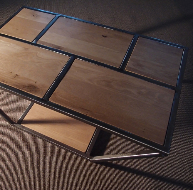 réalisation table basse bois / métal