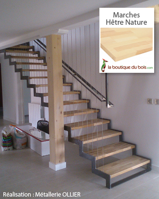 Réalisation escalier bois métal sur mesure